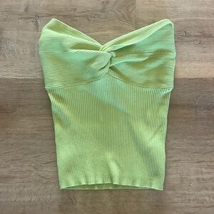 Easy Clothes Green Ribbed Women's Tank Top